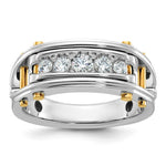 14k Two-tone IBGoodman Men's Lab Grown VS/SI FGH Dia Complete Ring