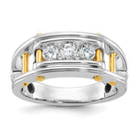 14k Two-tone IBGoodman Men's Lab Grown VS/SI FGH Dia Complete Ring