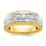 14k Two-tone IBGoodman Men's Lab Grown VS/SI FGH Dia Complete Ring