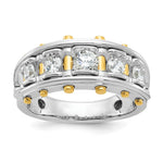 IBGoodman 14k Two-tone 1 carat Lab Grown Diamond VS/SI+ G+ Five Stone Complete Polished and Cut Out Men's Ring
