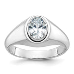 14k White Gold IBGoodman Men's Oval Complete Lab Grown VS/SI FGH Dia Ring
