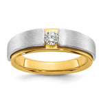 IBGoodman 14k Two-tone 1/15 carat Lab Grown Diamond VS/SI+ G+ Complete Polished and Satin Men's Band