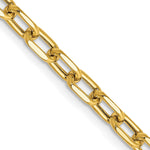 14K Semi-Solid Diamond-cut Open Link Cable with Lobster Clasp Chain