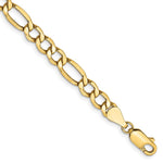 14K Semi-Solid Figaro with Lobster Clasp Bracelet