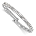 Silver-tone Crystal 2 Row Wrap Bracelet
