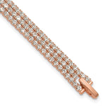Flash Rose-Tone Polish 3-strand Crystal Bracelet