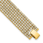 Flash Gold-tone Polished Multi-strand Crystal Bracelet
