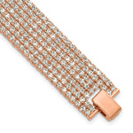 Flash Rose-Tone Polish Multi-strand Crystal Bracelet