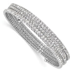 Silver-tone Crystal 5 Row Wrap Bracelet