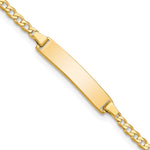 14k Polished Solid Chain/Solid Plate Flat Curb Link 22.5x Plate Baby/Child ID Bracelet