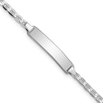 14k White Gold Polished Solid Chain/Solid Plate Anchor Link 20x Plate Baby/Child ID Bracelet