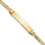 14k Polished Solid Chain/Solid Plate Anchor Link 26x Plate ID Bracelet