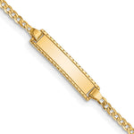 14k Polished Solid Chain/Solid Plate Curb Link 18.5x Plate ID Bracelet