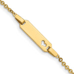 14K Polished Cut-out Heart 18x Plate ID Bracelet