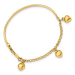 14k Polished Dangle Heart Bracelet