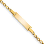 14k Polished Solid Chain/Solid Plate Fancy Link 16x Plate Baby/Child ID Bracelet