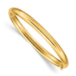 14k 3/16 Polished Hinged Bangle