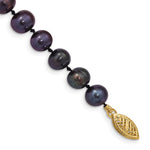 14k 6- Black Near-Round Freshwater Cultured Pearl Bracelet
