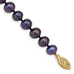 14k 7- Black Near-Round Freshwater Cultured Pearl Bracelet