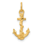 14k 3-D Satin Diamond-cut Anchor with Rope Charm