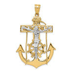 14k Two-tone Mariners Crucifix Pendant