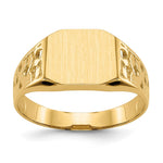 14k 10.5x Octagon Open Back Mens Nugget Signet Ring