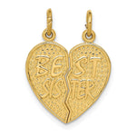 14k Best Sister Break-apart Charm