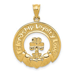 14k Claddagh Leaf Charm
