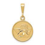 14K Polished and Satin Raphael Angel Pendant