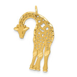 14k Satin Diamond-cut Giraffe Charm