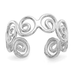 14k White Gold Swirl Toe Ring