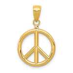 14k 3-D Polished Peace Sign Charm