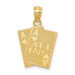 14k Ace of Hearts and Ace of Spades ALL IN! Cards Pendant