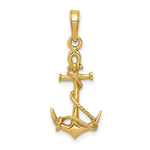 14k 3-D Anchor w/Shackle and Entwined Rope Pendant