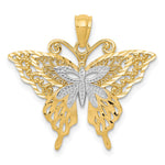 14k w/Rhodium Fancy Butterfly Pendant