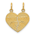 14k MOM-DAUGHTER 2-Piece Break-apart Heart Charm