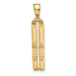 14k 3-D Snow Skis Pendant