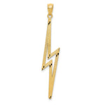 14k Polished Diamond-cut Lightning Bolt Pendant