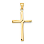 14K Satin Finish Accent Stick Cross Pendant