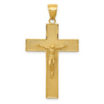 14K Textured Crucifix Latin Cross Pendant