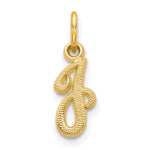 14KY Script Letter J Initial Charm