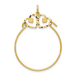14k Diamond-cut Heart Charm Holder Pendant