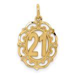 14k Diamond-cut Oval Pendant