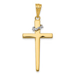 14K Two-Tone Cross w/Crown of Thorns Pendant