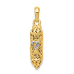 14K w/ White Rhodium Mezuzah W/Shin Charm