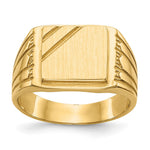 14k 11.5x Open Back Mens Signet Ring
