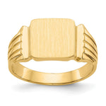 14k 10.5x Square Open Back Mens Signet Ring