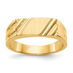 14k 12.0 x Open Back Diagonal Signet Ring