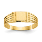 14k 5.25x Open Back Size 6 Square Signet Ring