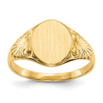 14k 7.5x Oval Closed Back Signet Ring